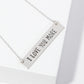 I Love You More Engraved Horizontal Bar Pendant Necklace