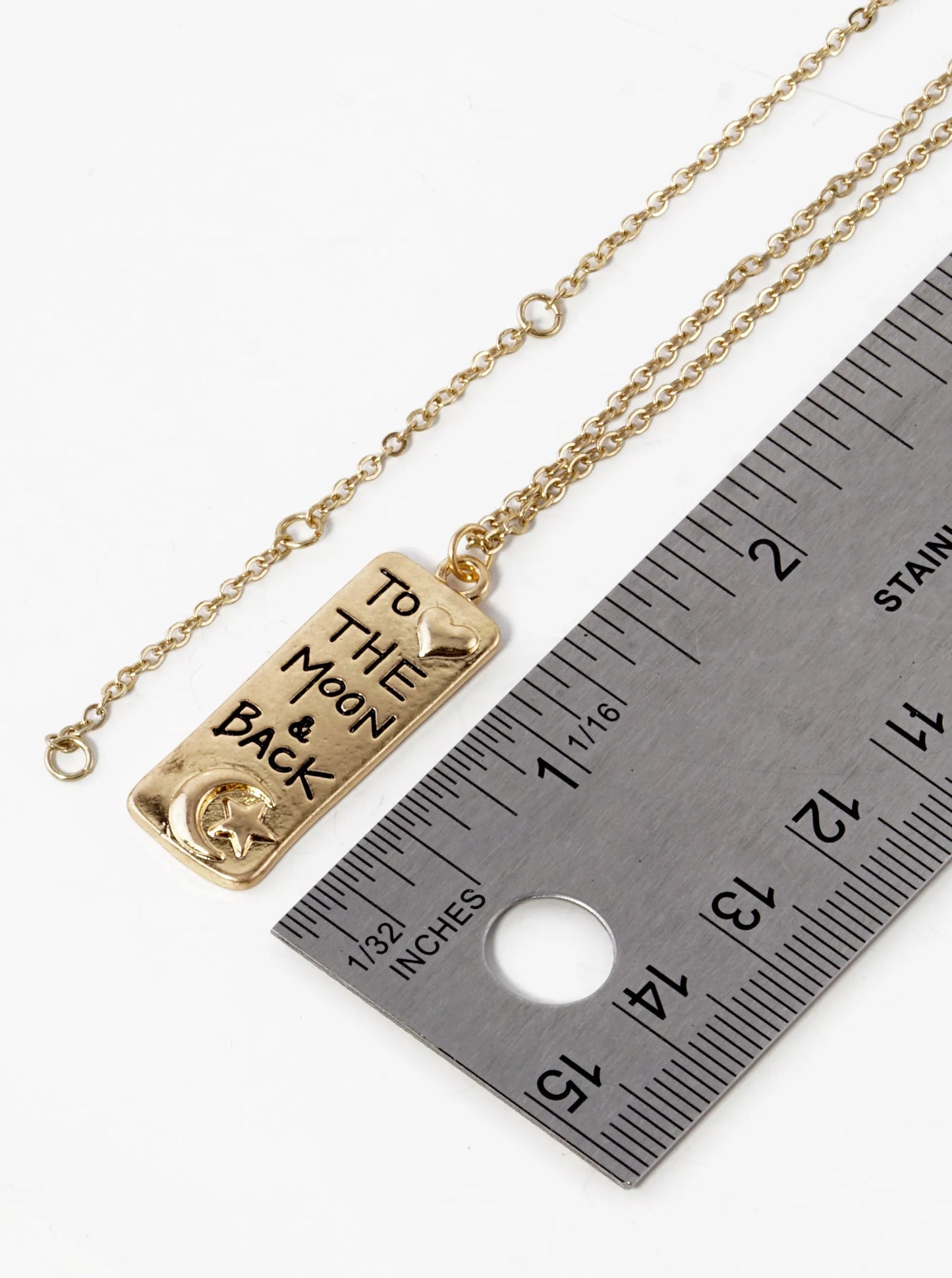 I Love You To The Moon And Back Engraved Pendant Necklace