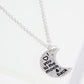 I Love You To The Moon And Back Engraved Hammered Moon Pendant Necklace