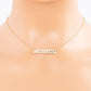 I Miss U Xoxo Engraved Horizontal Bar Pendant Necklace