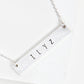 ILY2 I Love You Too Engraved Horizontal Bar Pendant Necklace