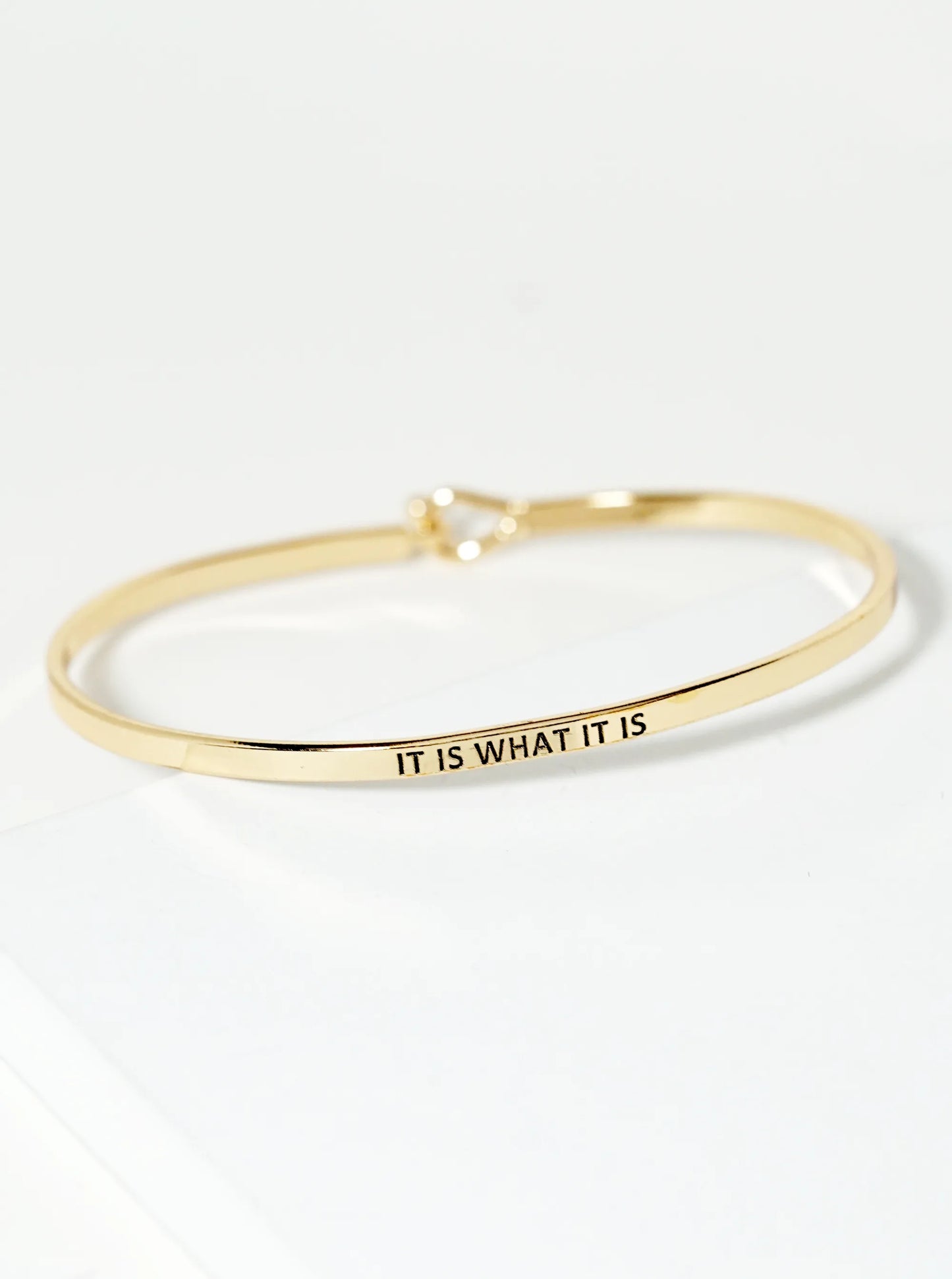It Is What It Is Engraved Inspirational Bangle Bracelet