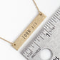 John 1 1 Engraved Horizontal Bar Pendant Necklace