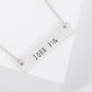 John 3 16 Engraved Horizontal Bar Pendant Necklace