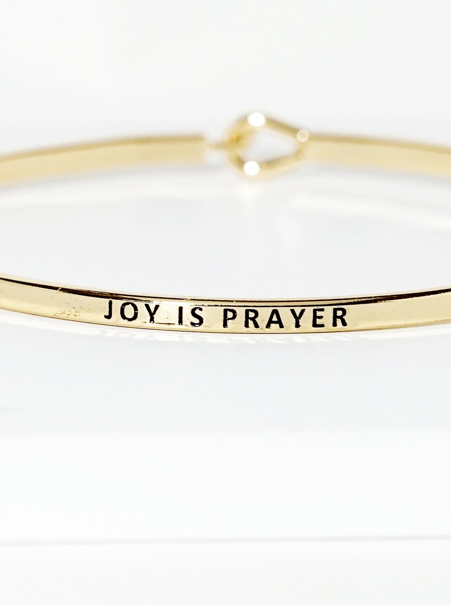 Joy Is Prayer Engraved Inspirational Bangle Bracelet
