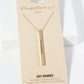 Just Married Engraved Vertical Bar Pendant Inspirational Necklace