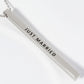 Just Married Engraved Vertical Bar Pendant Inspirational Necklace
