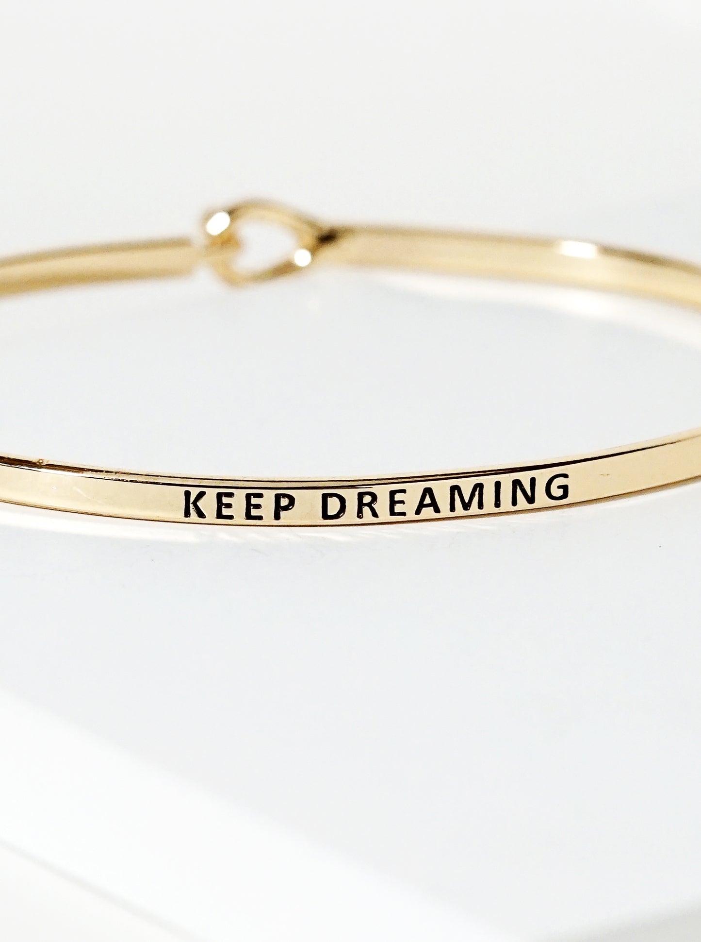 Keep Dreaming Engraved Inspirational Bangle Bracelet