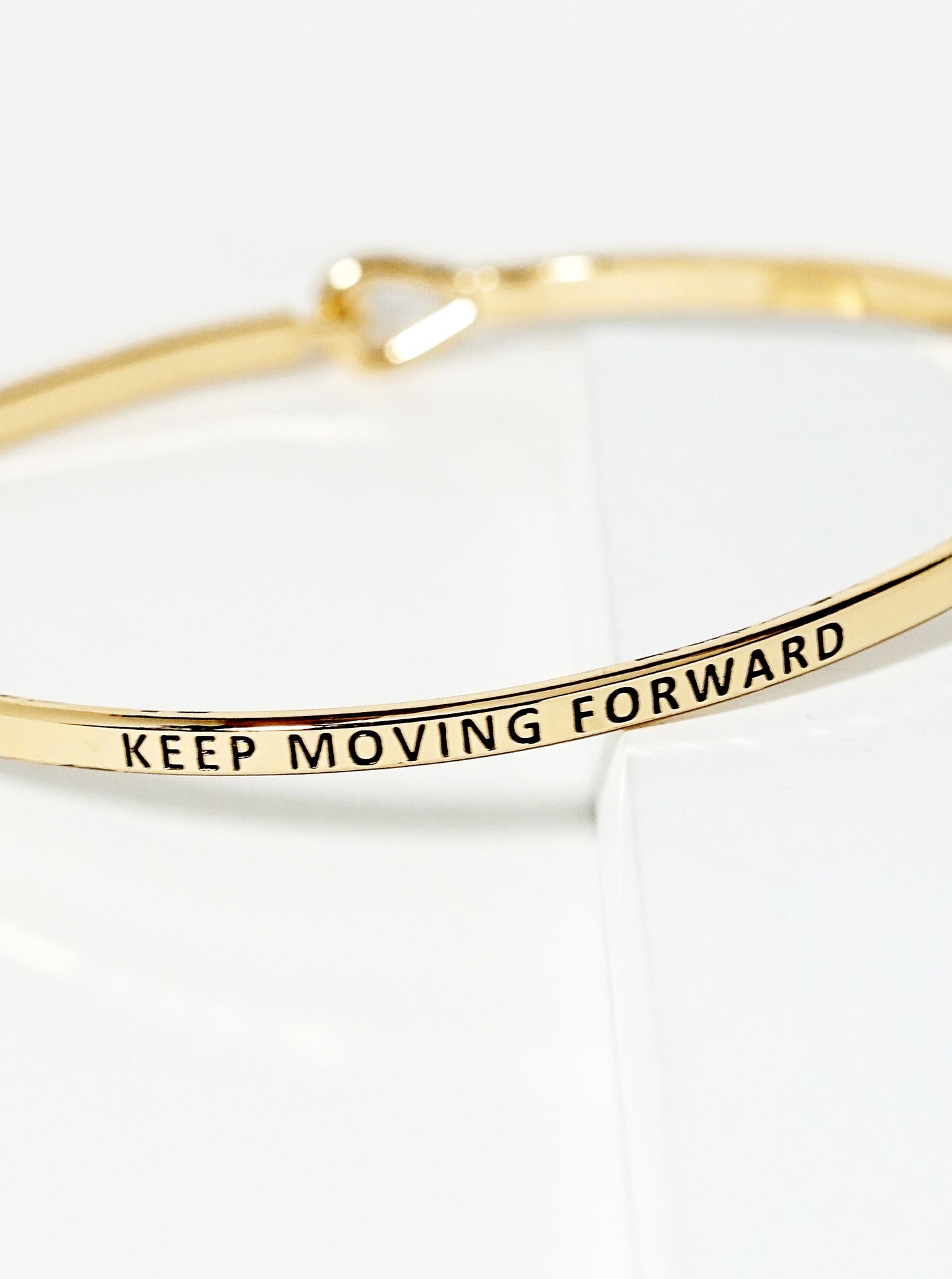 Keep Moving Forward Engraved Inspirational Bangle Bracelet