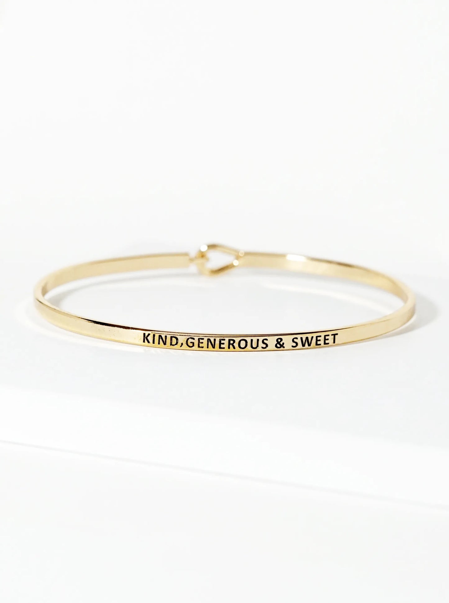 Kind Generous And Sweet Engraved Inspirational Bangle Bracelet
