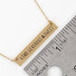 Kind Generous And Sweet Engraved Horizontal Bar Pendant Necklace