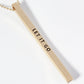 Let It Go Engraved Vertical Bar Pendant Inspirational Necklace