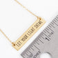 Let Your Light Shine Engraved Horizontal Bar Pendant Necklace