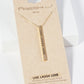 Live Laugh Love Engraved Vertical Bar Pendant Inspirational Necklace