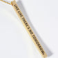 Live Like There Is No Tomorrow Engraved Vertical Bar Pendant Inspirational Necklace