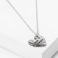 Love Always Engraved Sideways Hammered Metal Heart Pendant Necklace