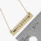 Love Arrow Engraved Horizontal Bar Pendant Necklace