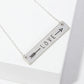 Love Arrow Engraved Horizontal Bar Pendant Necklace