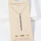 Love Arrow Engraved Vertical Bar Pendant Inspirational Necklace