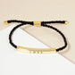 Love Engraved 18K Gold Dipped Curved Brass Tube Bar Adjustable Pull Tie Bracelet