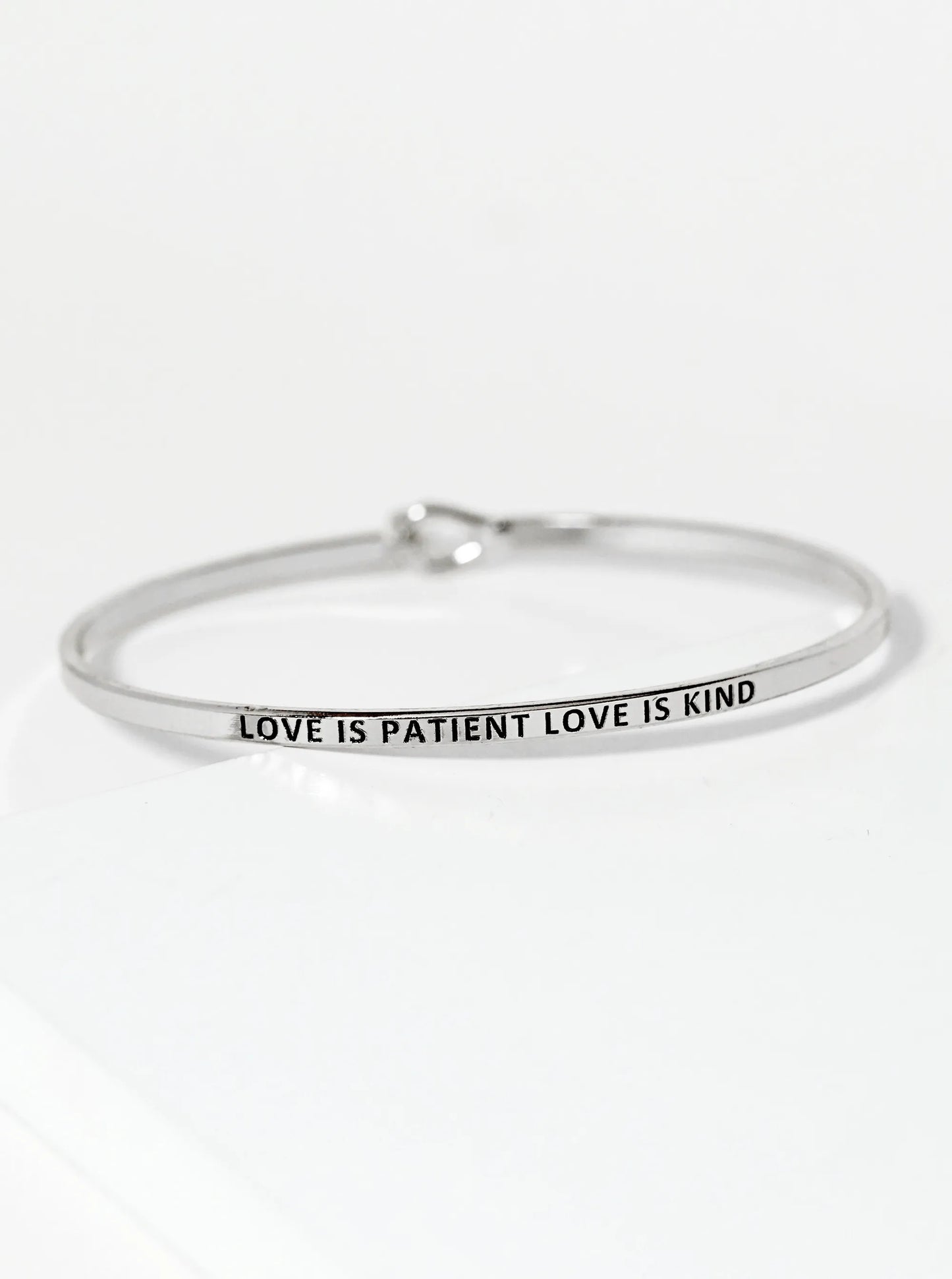 Love Is Patient Love Is Kind Engraved Inspirational Bangle Bracelet