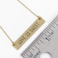Love Is Sweet Engraved Horizontal Bar Pendant Necklace