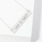 Love Is Sweet Engraved Horizontal Bar Pendant Necklace