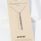 Love And Light Engraved Vertical Bar Pendant Inspirational Necklace
