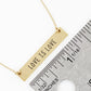 Love Is Love Engraved Horizontal Bar Pendant Necklace