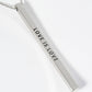 Love Is Love Engraved Vertical Bar Pendant Inspirational Necklace