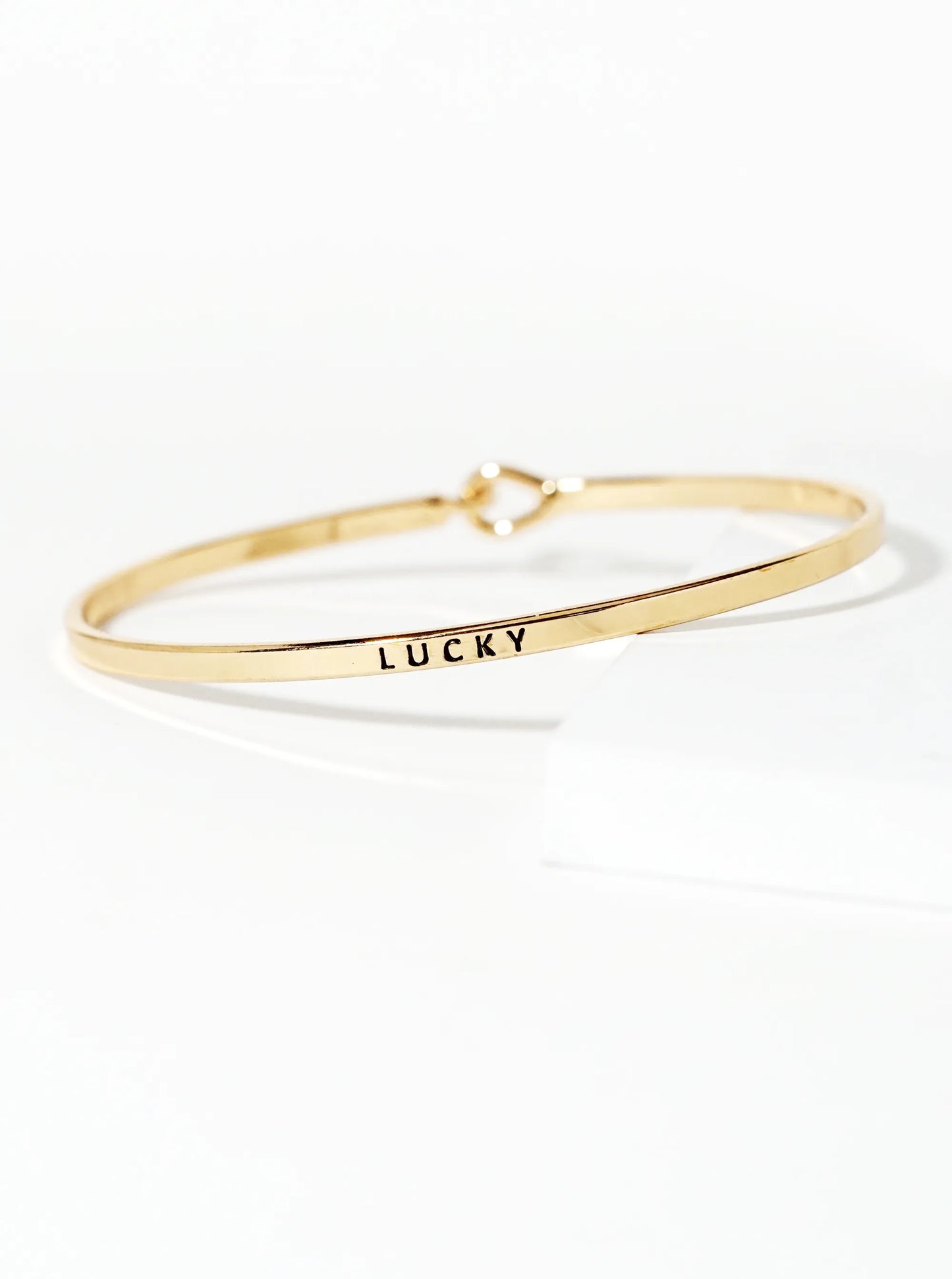Lucky Engraved Inspirational Bangle Bracelet