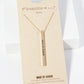 Maid Of Honor Engraved Vertical Bar Pendant Inspirational Necklace