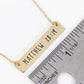 Matthew 28 19 Engraved Horizontal Bar Pendant Necklace