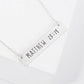 Matthew 28 19 Engraved Horizontal Bar Pendant Necklace