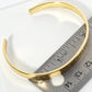 Mermaid Engraved 18K Gold Dipped Open Cuff Bangle Bracelet