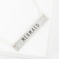 Mermaid Engraved Horizontal Bar Pendant Necklace
