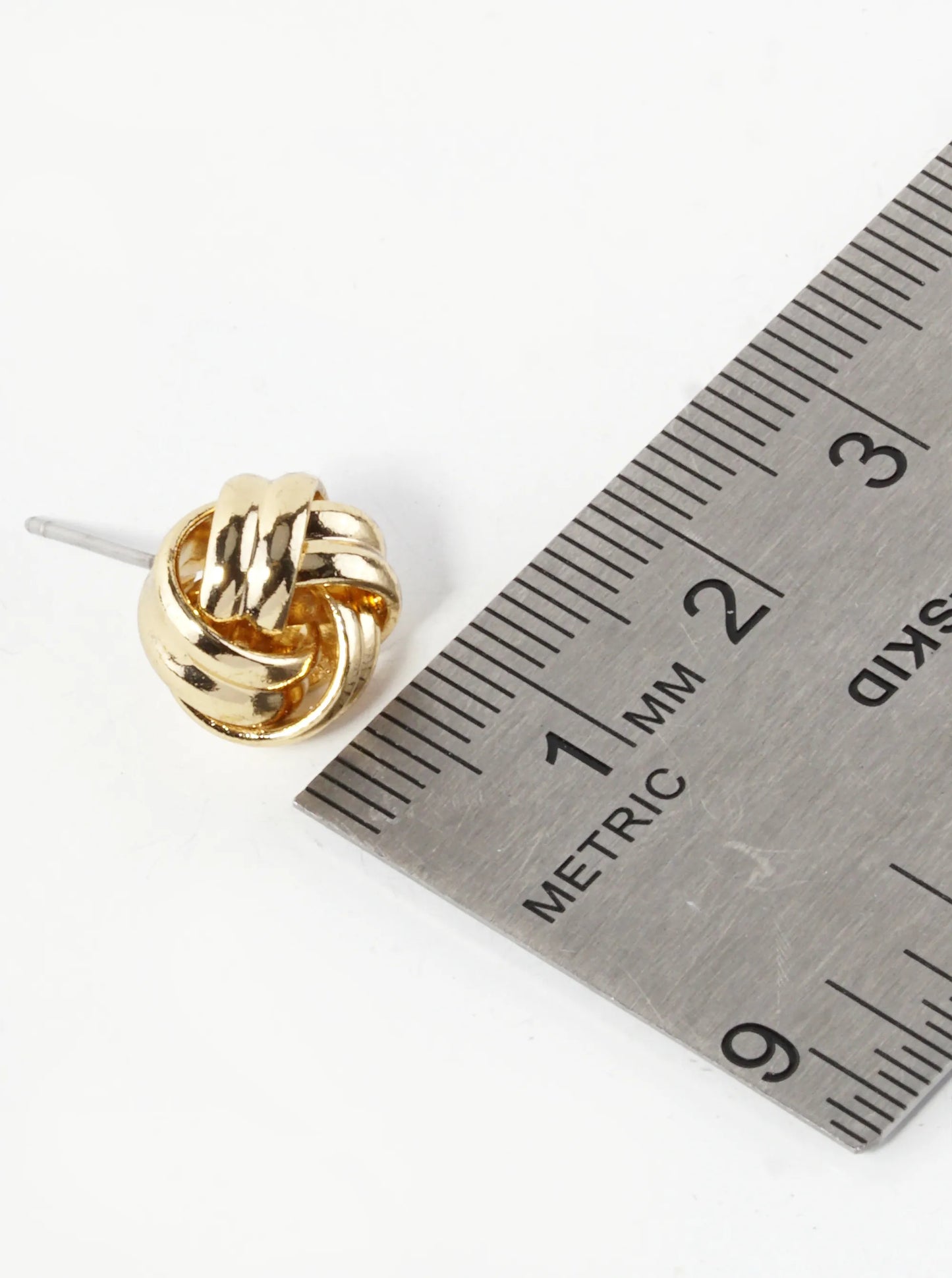 Metal 12mm Love Knot Stud Earrings