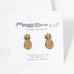 Metal 15mm Filigree Pineapple Tropical Stud Earrings