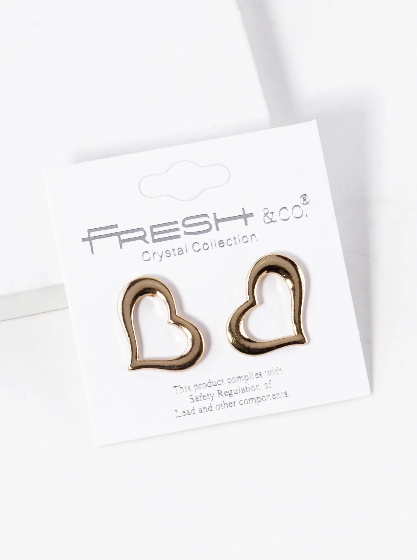 Metal 17mm Heart Stud Earrings
