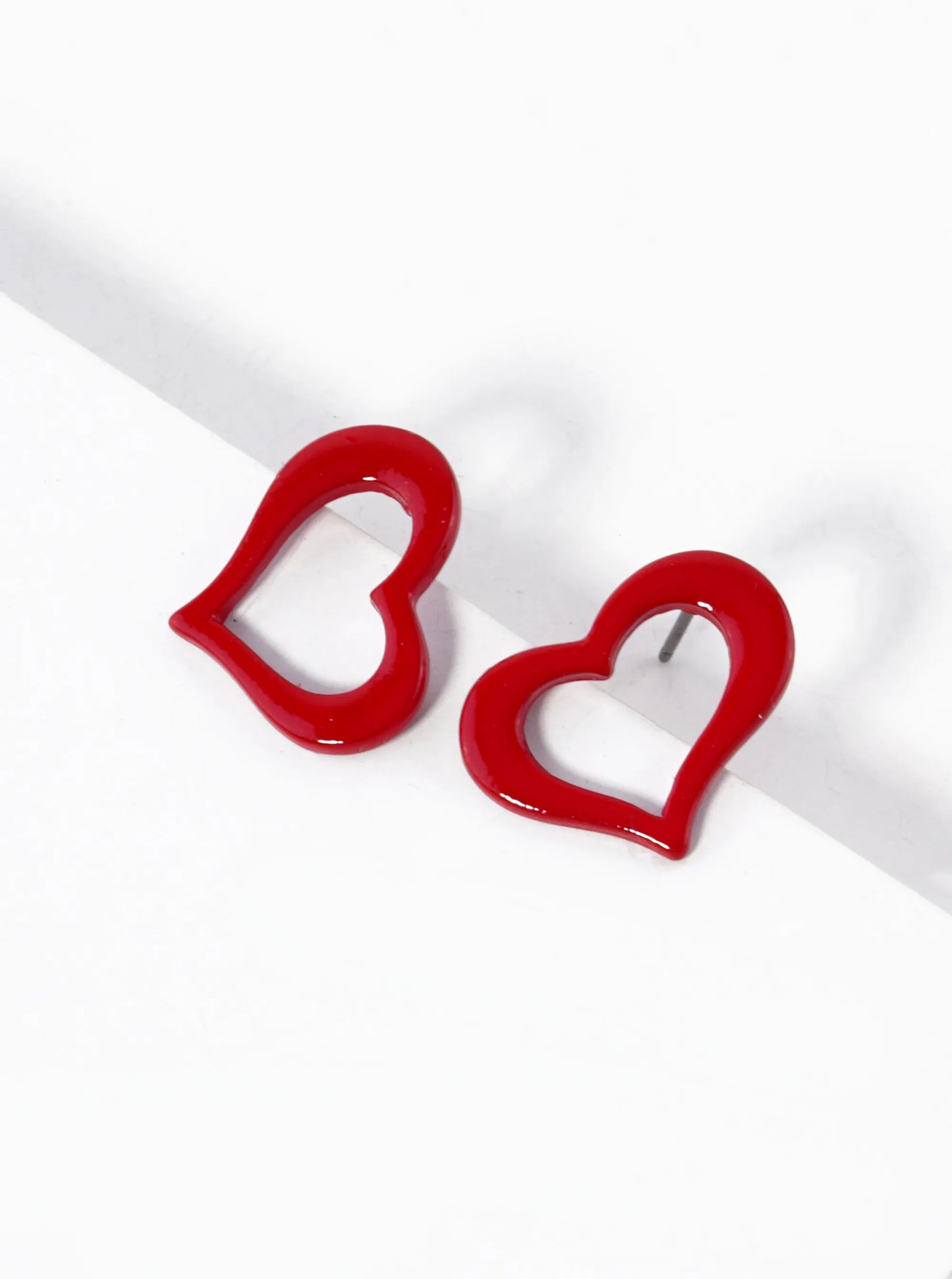 Metal 17mm Heart Stud Earrings