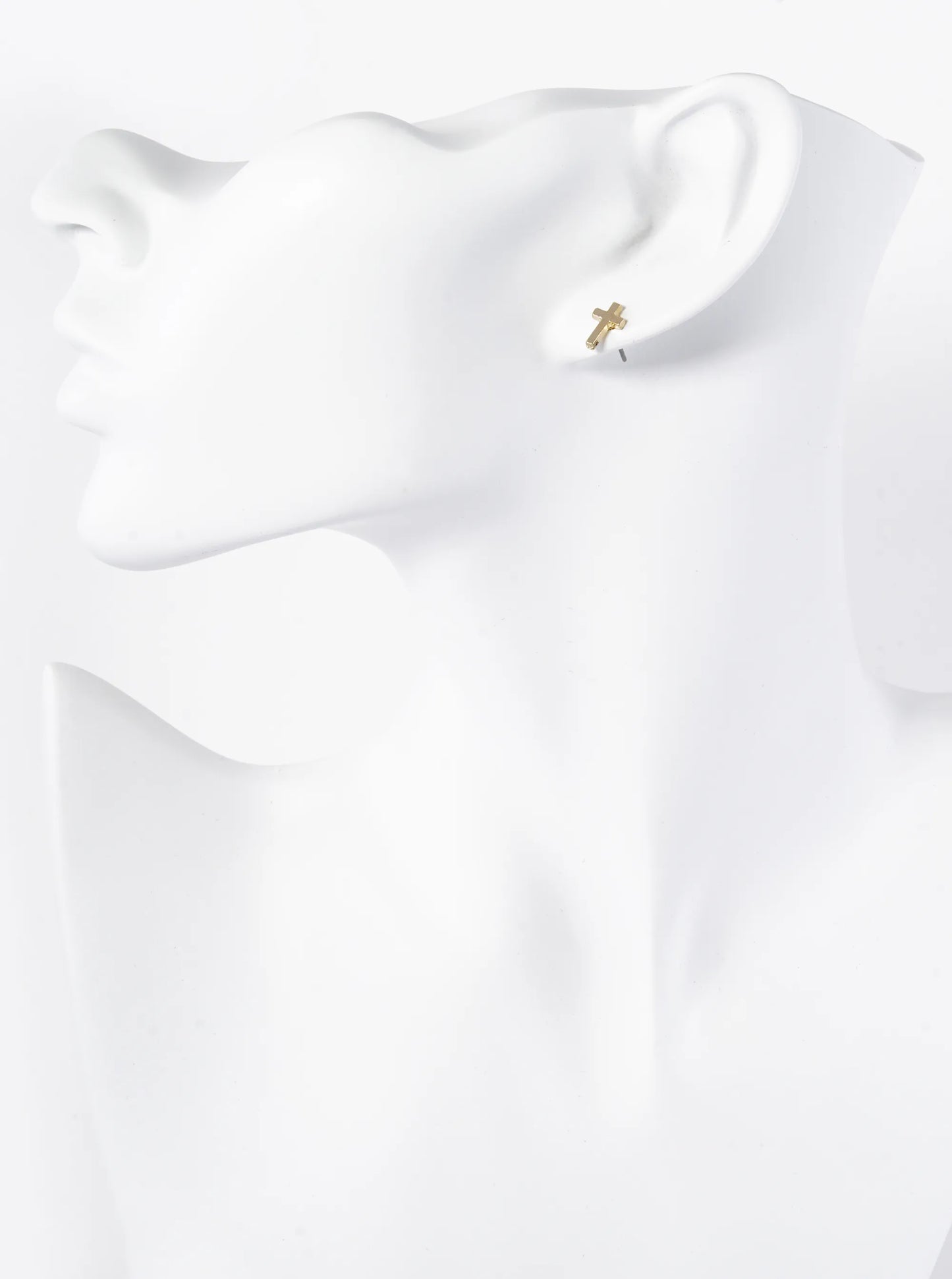 Metal 8mm Cross Stud Earrings