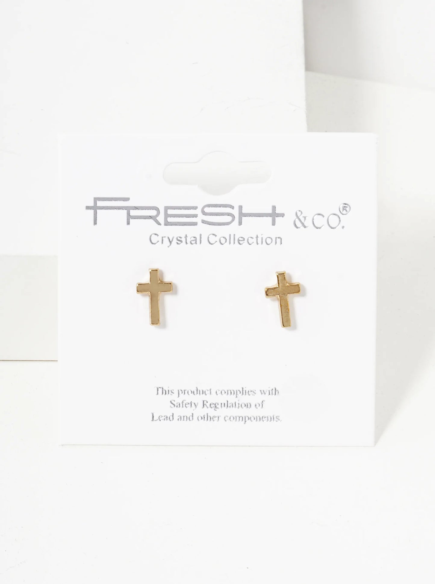 Metal 8mm Cross Stud Earrings