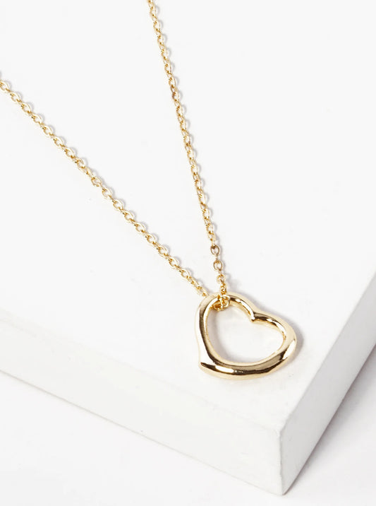 Metal Sideways 15mm Heart Pendant Necklace