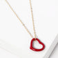 Metal Sideways 15mm Heart Pendant Necklace