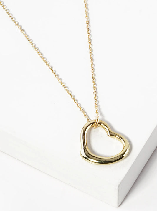 Metal Sideways 23mm Heart Pendant Necklace
