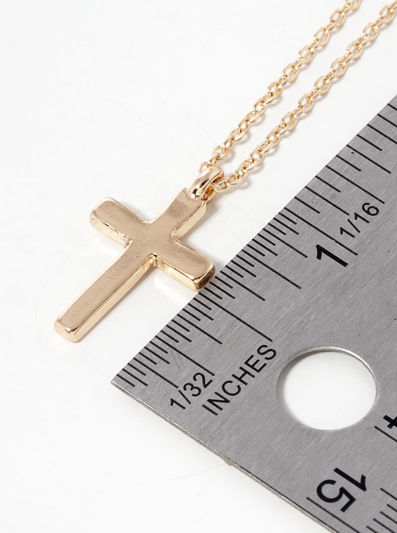 Metal Hollow Cross Pendant Necklace