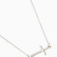 Metal Sideways Cross Pendant Necklace