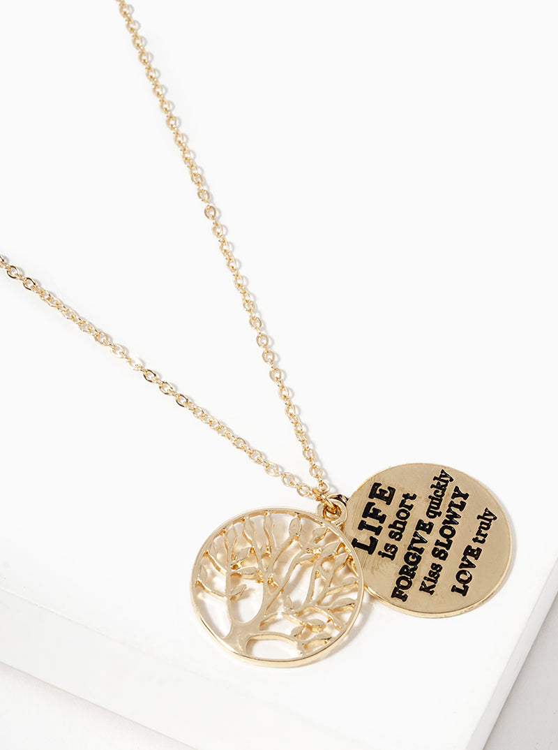 Metal Tree Of Life Pendant Necklace