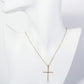 Micro Pave Set Rhinestone Cross Pendant Necklace