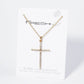 Micro Pave Set Rhinestone Cross Pendant Necklace